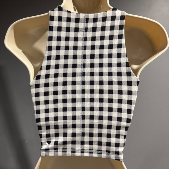 Old Navy Black & White Gingham Crop Tank/Sport bra - Picture 5 of 5